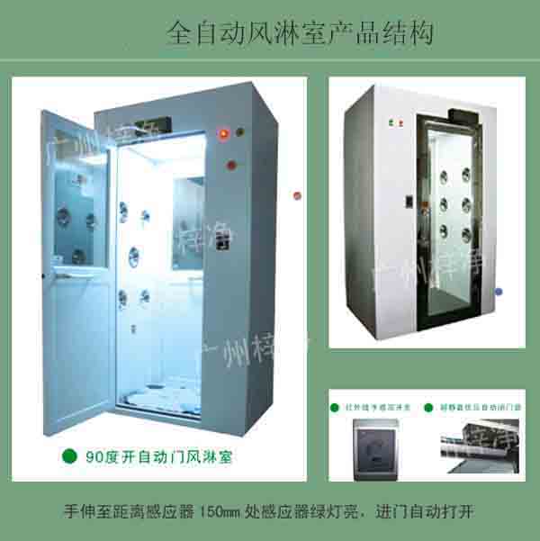 全自動風淋室又叫全自動感應吹淋器、全自動感應風淋門、空氣吹淋室